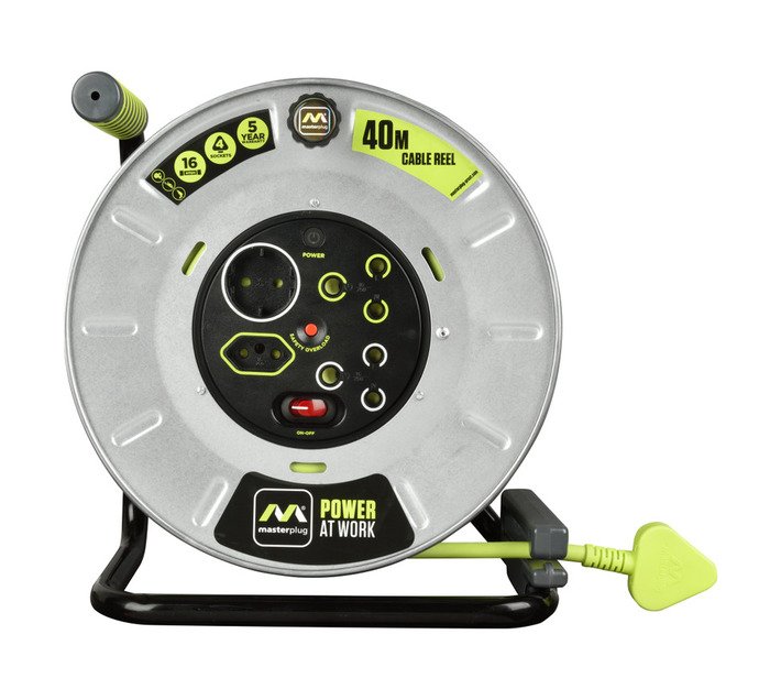Masterplug Pro-XT 4 Socket 16A Reel with Switch 40 m — SA Home Builder Store