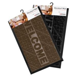 Matco Decoturf Welcome Mat Black/Brown 750 x 450 mm — SA Home Builder Store