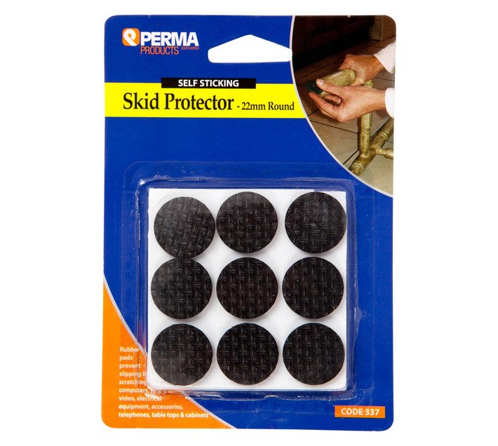 Perma 18 x Skid Protector Self Adhesive Rubber Pads 22 x 3 mm — SA Home Builder Store