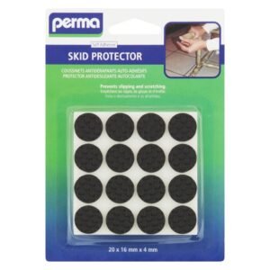 Perma 20 x Self Adhesive Rubber Skid Protector Black 16 x 16 x 3 mm — SA Home Builder Store
