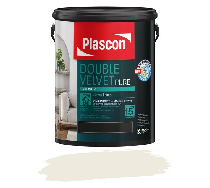 Plascon Double Velvet Paint Grecian White 5 L — SA Home Builder Store
