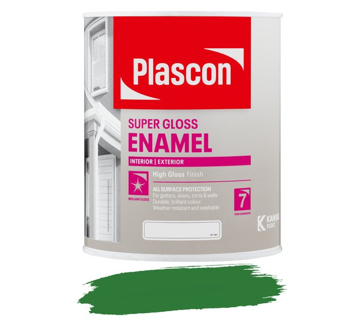 Plascon Super Universal Enamel Doors and Trims Paint Brilliant Green 1 L — SA Home Builder Store