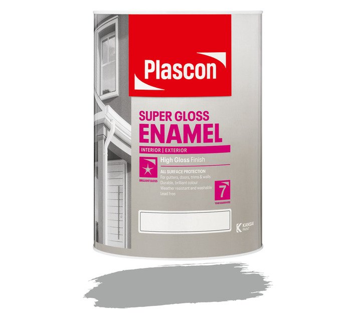 Plascon Super Universal Enamel Doors and Trims Paint Mines Grey 5 L — SA Home Builder Store