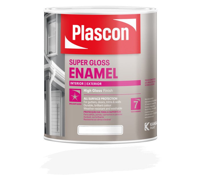 Plascon Super Universal Enamel Doors and Trims Paint Superior White 1 L — SA Home Builder Store