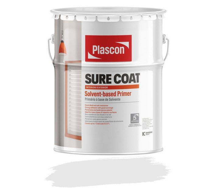 Plascon Sure Coat Plaster Primer Off White 20 L – Alkali Resistant, Solvent-Based Primer for Gypsum/Cement and Masonry
