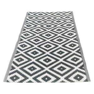 Rug It Up Diamond Outdoor Rug Dark Grey and White — SA Home Builder Store