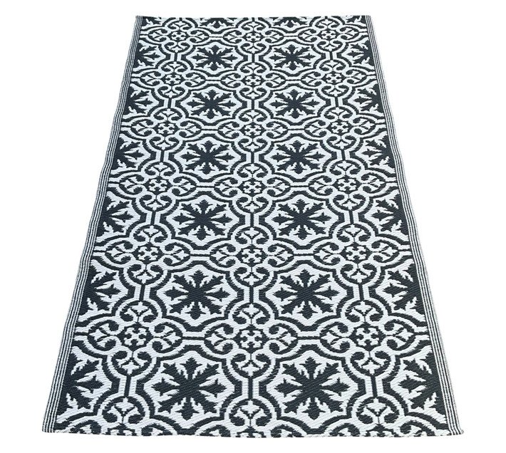 Rug It Up Floral Outdoor Rug Dark Grey and White — SA Home Builder Store