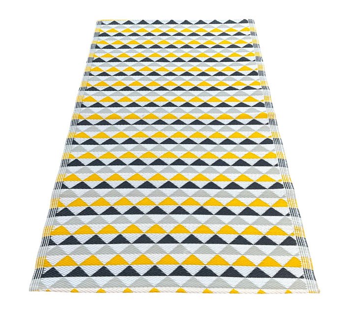 Rug It Up Triangle Outdoor Rug Yellow and White — SA Home Builder Store