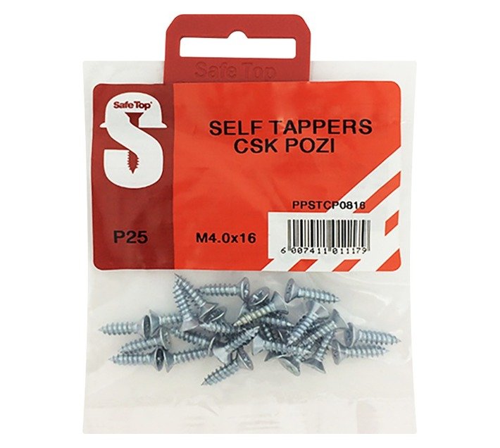Safe Top Self Tapping Countersunk Pozi Screw M8 x 16 mm — SA Home Builder Store