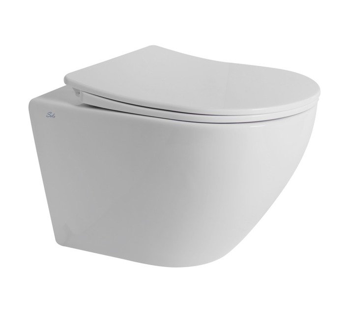 Solo Sanitary Ware Bali Wall Hung Pan with Seat White 480 x 370 x 330 mm — SA Home Builder Store