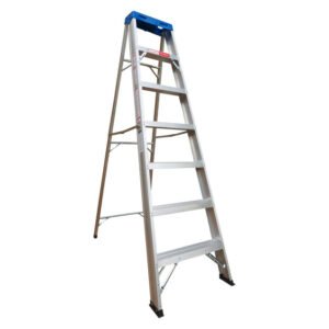 SteadyStep 7-Step Heavy-Duty Aluminium A-Frame Ladder 2.1 m Standing Height 115 kg Working Load SANS 50131 Compliant —