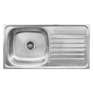 Stelon Sit On Single End Bowl Sink Silver 915 x 460 mm — SA Home Builder Store