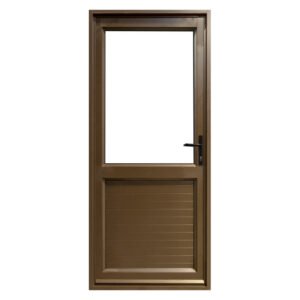 Swartland Aluminium Kayo Single Top Horizontal Panels Glass Door Bronze 900 x 2100 mm — SA Home Builder Store