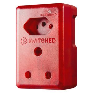 Switched High Surge Euro Adaptor Red 16 A — SA Home Builder Store