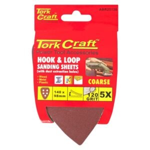 Tork Craft 5 x 120 Grit Triangle Sanding Sheets 140 x 140 x 98 mm — SA Home Builder Store