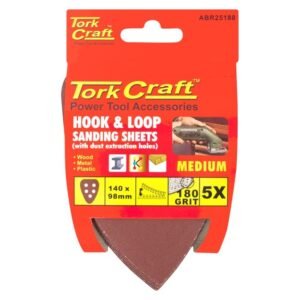 Tork Craft 5 x 180 Grit Triangle Sanding Sheets 140 x 140 x 98 mm — SA Home Builder Store