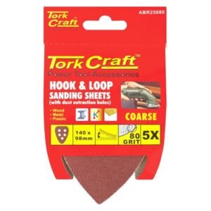Tork Craft 5 x 80 Grit Triangle Sanding Sheets 140 x 140 x 98 mm — SA Home Builder Store