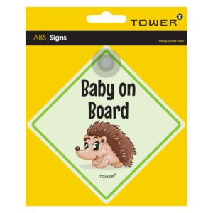 Tower Hedgehog Baby On Board Sign Multicoloured — SA Home Builder Store