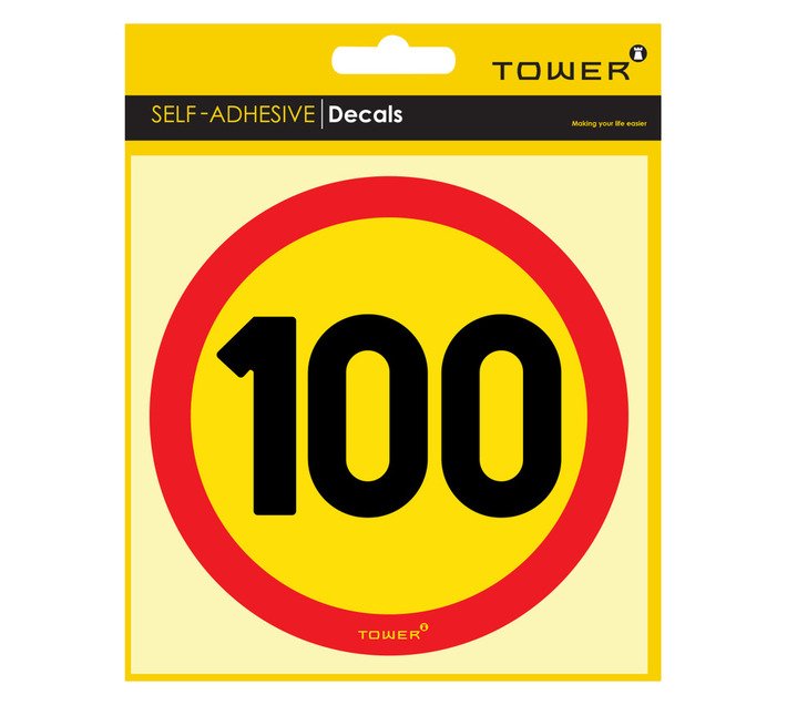 Tower Large 100 Speed Restriction Sign Red and Yellow — SA Home Builder Store