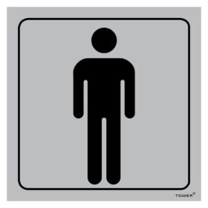 Tower Men's Toilet Sign Grey/Black 150 x 0.1 x 150 mm — SA Home Builder Store