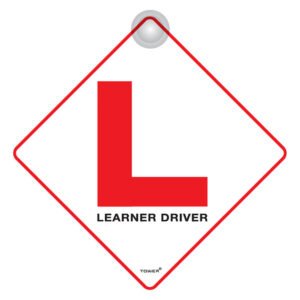Tower Suction Cup Learner Driver Sign Red and White — SA Home Builder Store