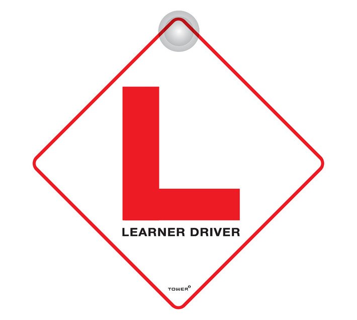 Tower Suction Cup Learner Driver Sign Red and White — SA Home Builder Store