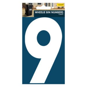 Tower Wheelie Bin Number 9 Sticker Blue/White 170 mm — SA Home Builder Store