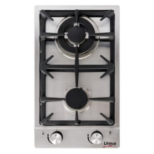 Univa Built-in Domino 2 Burner Gas Hob Silver UGH02S — SA Home Builder Store