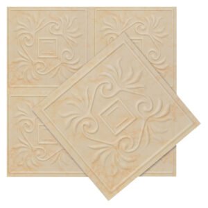 Upper Edge Polystyrene Square Ceiling Tile Matt Beige 2000 x 500 mm — SA Home Builder Store