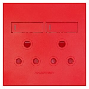Veti Series 3 Double Dedicated Plug Sockets - Red (100 x 100mm) — SA Home Builder Store