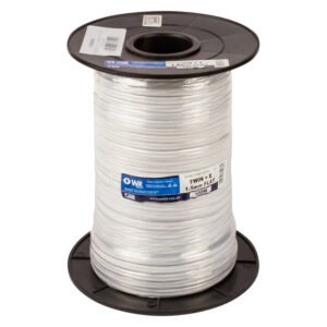 Waco Flat Twin Earth R1 Cable White 1.5 mm Per Meter — SA Home Builder Store