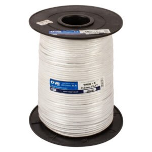 Waco Flat Twin Earth R1 Cable White 2.5 mm Per Meter — SA Home Builder Store